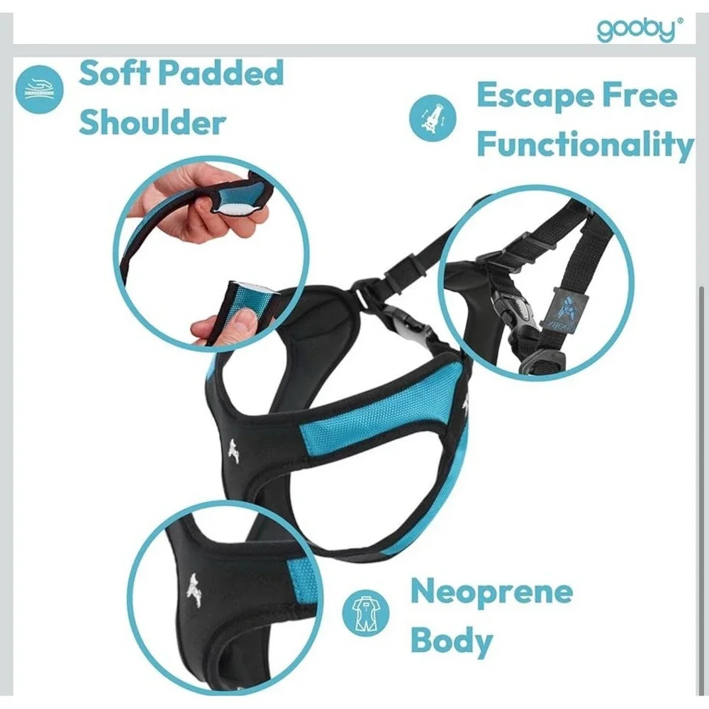 Gooby Escape‎ Free Easy Fit Harness Turquoise LargeNo Pull Small Dog Harness